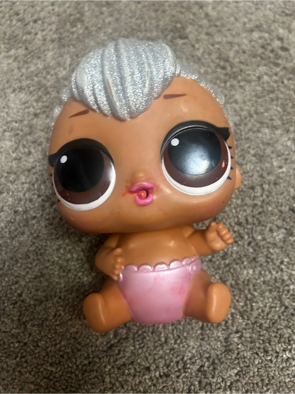 L.O.L. Surprise! Baby Doll with Silver Hair and Pink Diaper